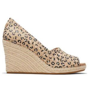 TOMS Organic Cotton Peep Toes Wedge Sandals